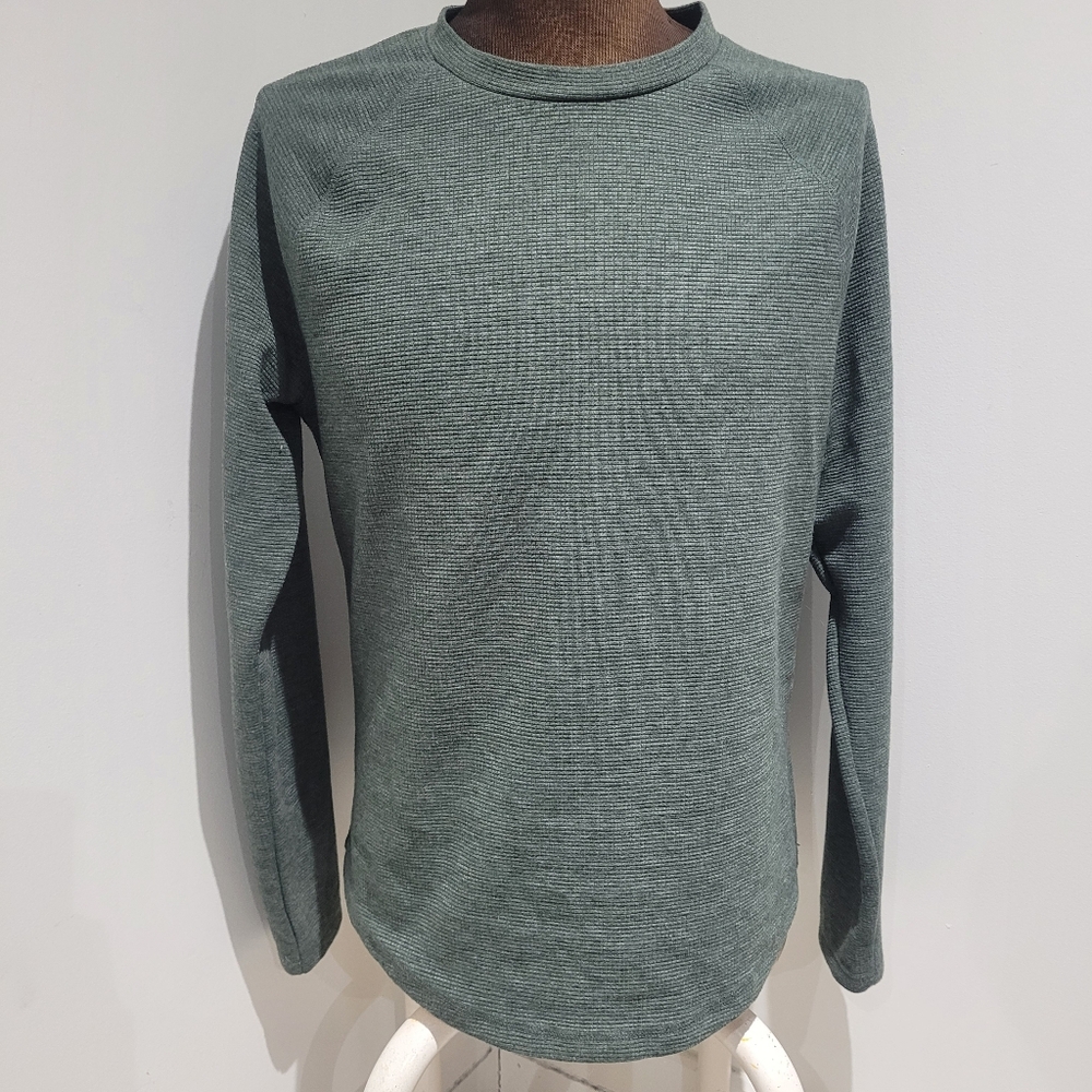 Joe Fresh Men's Slim Fit Long Sleeve Waffle Knit T-Shirt Medium Green Casual